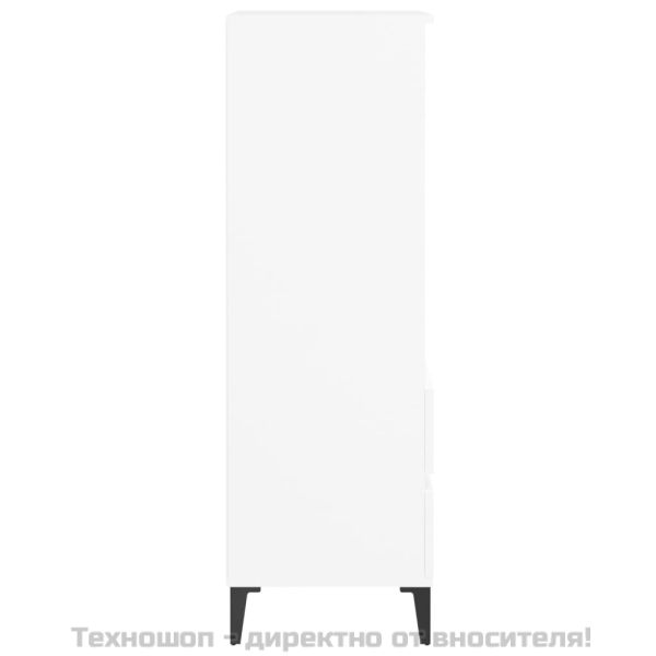 Висок шкаф, бял, 40x36x110 см, инженерно дърво