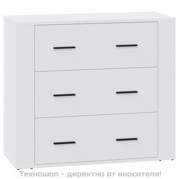 Сайдборд, бял, 80x33x70 см, инженерно дърво