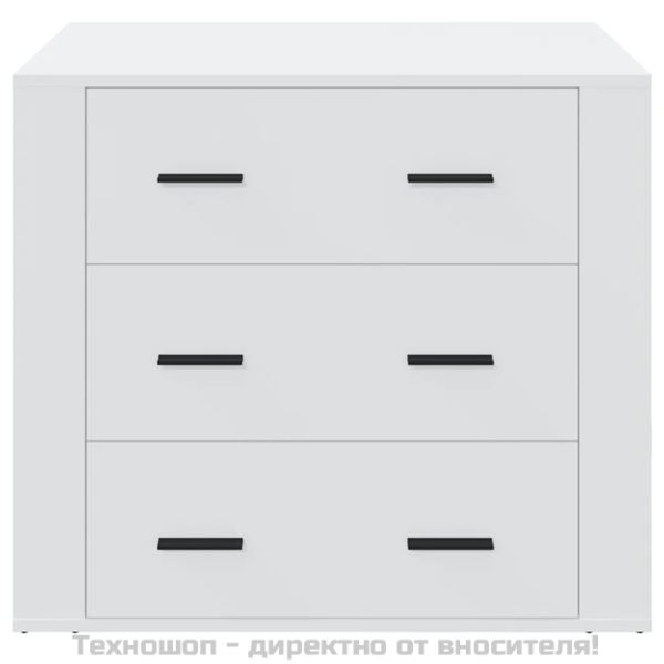 Сайдборд, бял, 80x33x70 см, инженерно дърво