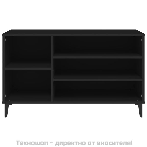 Шкаф за обувки, черен, 102x36x60 см, инженерно дърво