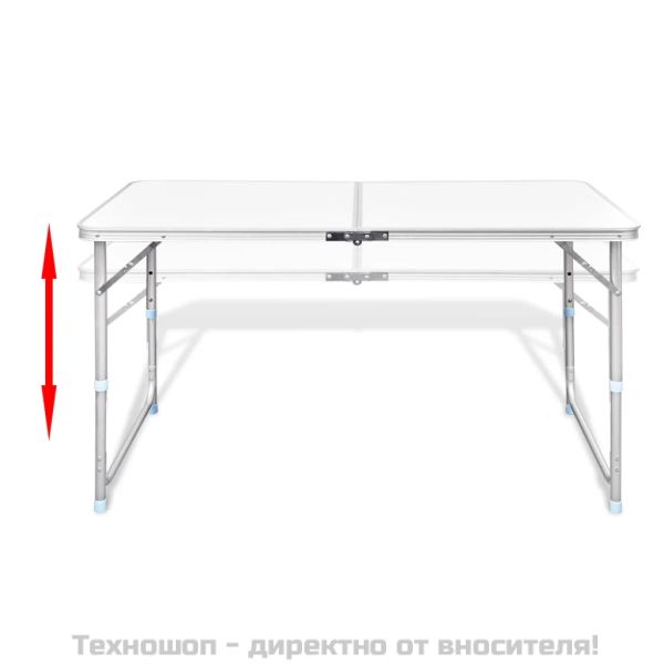 Сгъваема къмпинг маса регулируема с 4 табуретки 120x60 см