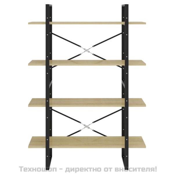 4-етажна библиотека, дъб сонома, 100x30x140 см, инженерно дърво