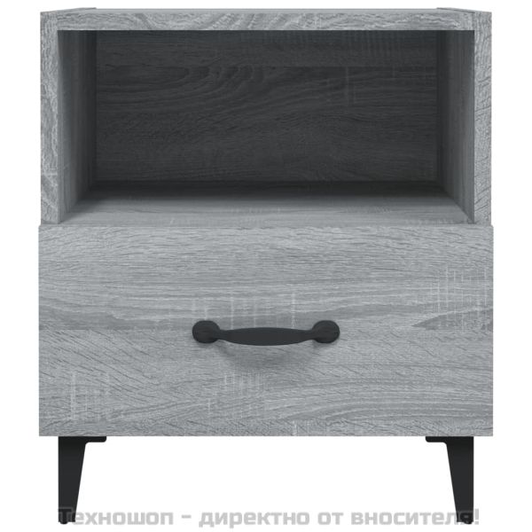 Нощно шкафче, сив сонома, инженерно дърво