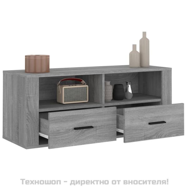 ТB шкаф, сив сонома, 100x35x40 см, инженерно дърво