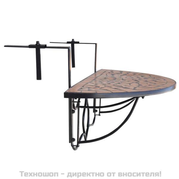 Висяща балконска маса, теракота, мозайка