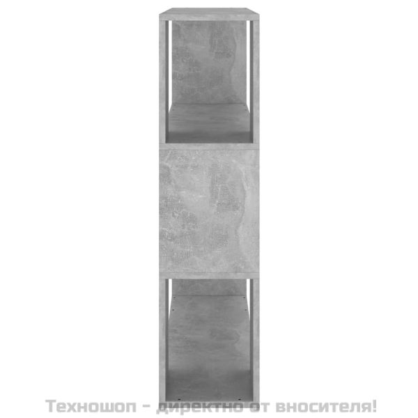 Библиотека/разделител за стая, бетонно сива, 100x24x94 см