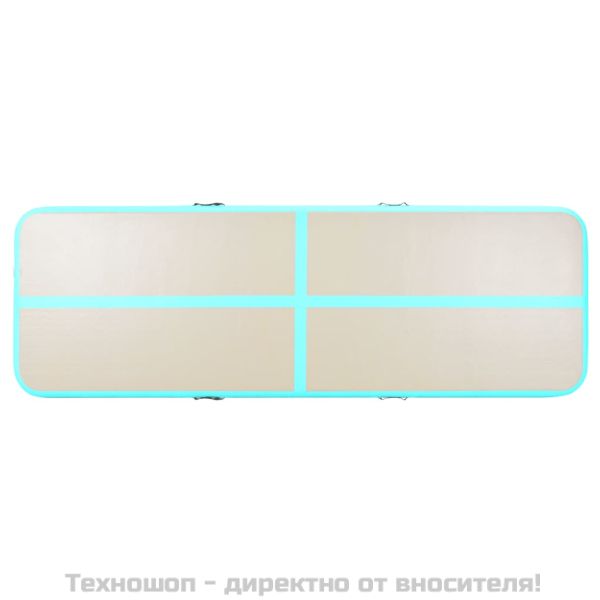 Надуваем дюшек за гимнастика с помпа, 600x100x10 см, PVC, зелен