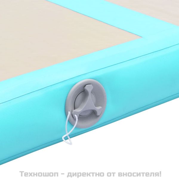Надуваем дюшек за гимнастика с помпа, 600x100x10 см, PVC, зелен