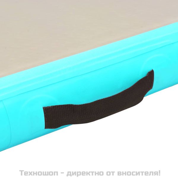 Надуваем дюшек за гимнастика с помпа, 600x100x10 см, PVC, зелен
