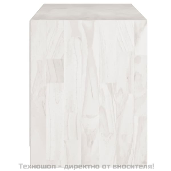 ТВ шкаф, бял, 104x33x41 см, бор масив