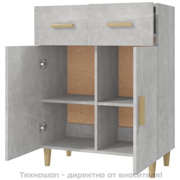 Сайдборд, бетонно сив, 69,5x34x89 см, инженерно дърво