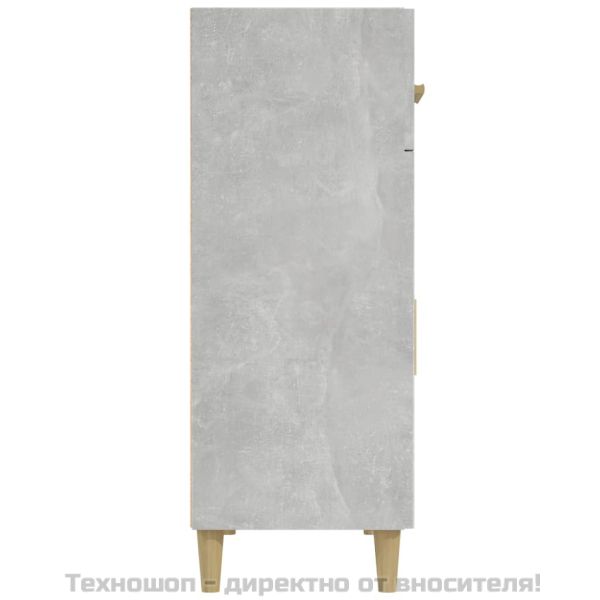 Сайдборд, бетонно сив, 69,5x34x89 см, инженерно дърво
