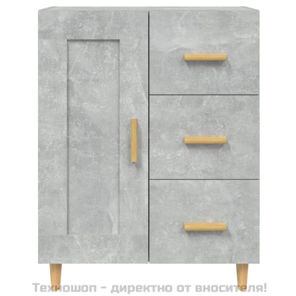 Сайдборд, бетонно сив, 69,5x34x90 см, инженерно дърво