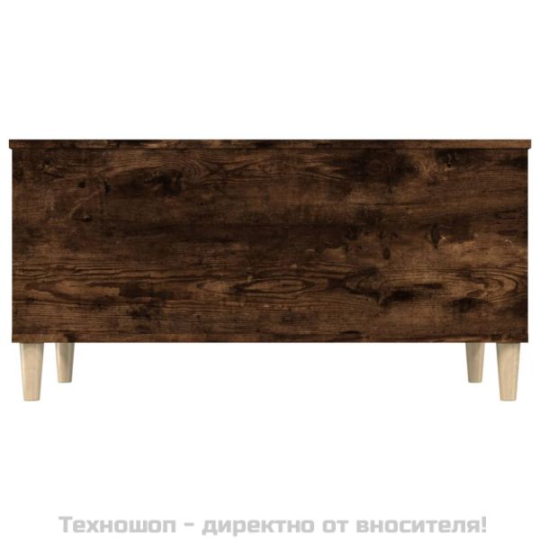 Кафе маса, опушен дъб, 90x44,5x45 см, инженерно дърво