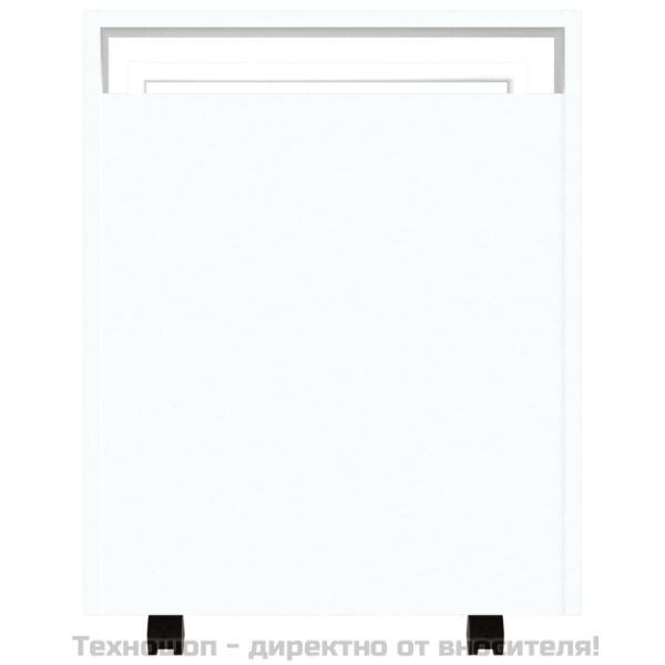 Бюро на колелца, бяло, 60x45x60 см, инженерно дърво