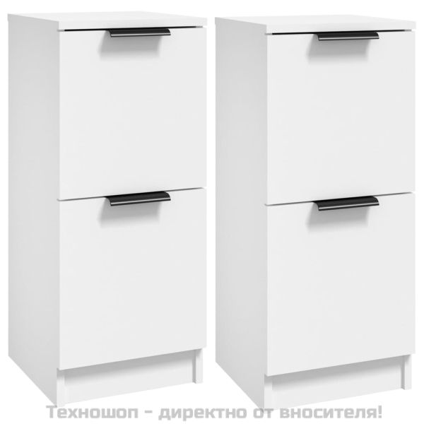 Сайдборди, 2 бр, бели, 30x30x70 см, инженерно дърво