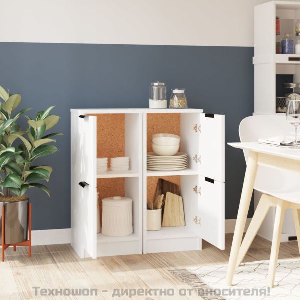 Сайдборди, 2 бр, бели, 30x30x70 см, инженерно дърво