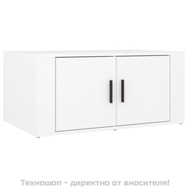 Кафе маса, бяла, 80x50x36 см, инженерно дърво