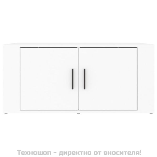 Кафе маса, бяла, 80x50x36 см, инженерно дърво