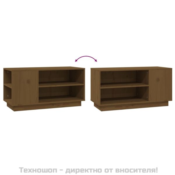 ТВ шкаф, меденокафяв, 80x35x40,5 см, бор масив