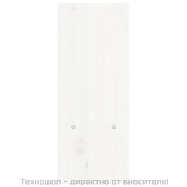 Поставка за монитор, бяла, (39-72)x17x43 см, бор масив