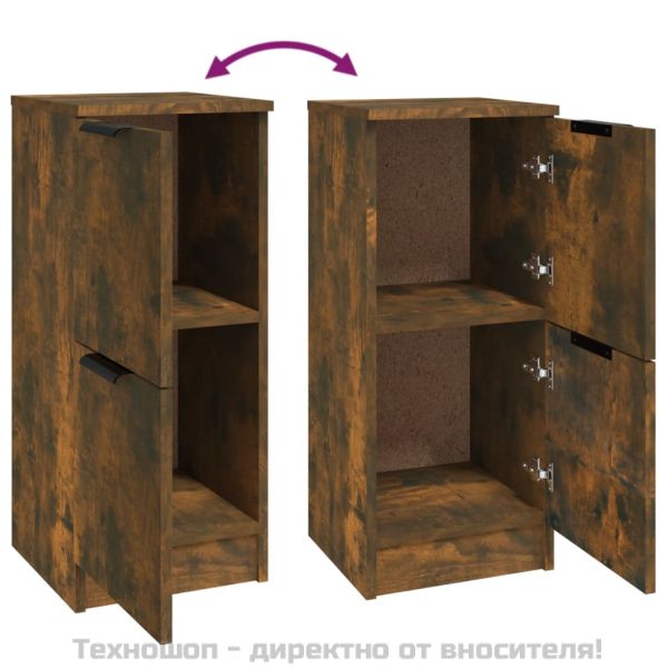 Сайдборди, 2 бр, опушен дъб, 30x30x70 см, инженерно дърво