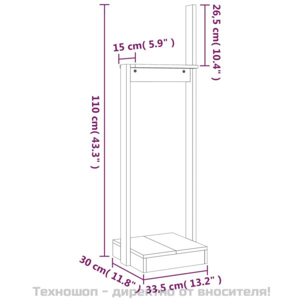 Поставка дърва за огрев меденокафява 33,5x30x110 см бор масив