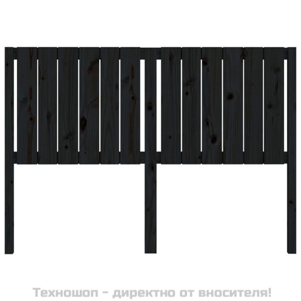 Горна табла за легло, черна, 145,5x4x100 см, бор масив