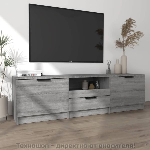 ТB шкаф, сив сонома, 140x35x40 см, инженерно дърво