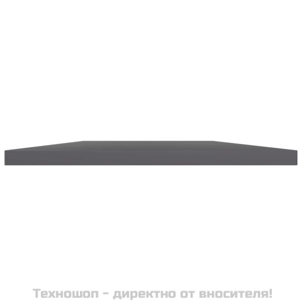 Рафтове, 8 бр, сив гланц, 40x40x1,5 см, инженерно дърво