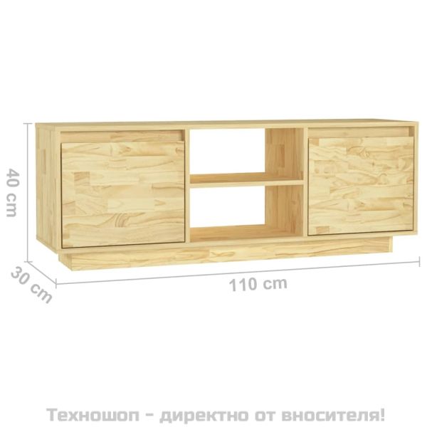 ТВ шкаф, 110x30x40 см, борово дърво масив