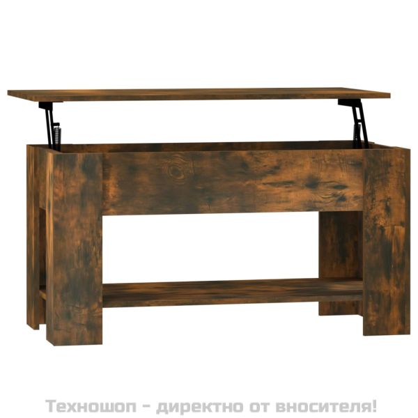 Кафе маса, опушен дъб, 101x49x52 см, инженерно дърво