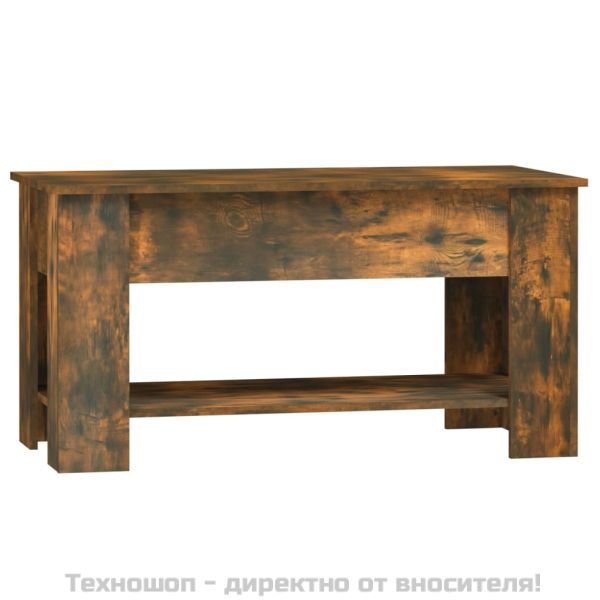 Кафе маса, опушен дъб, 101x49x52 см, инженерно дърво