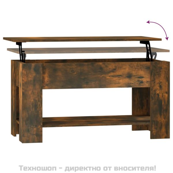 Кафе маса, опушен дъб, 101x49x52 см, инженерно дърво