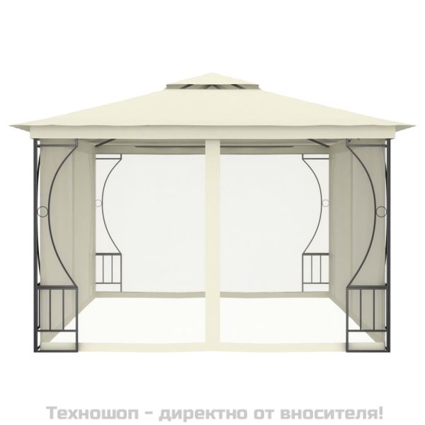 Градинска шатра с мрежи, 300x400x265 см, кремава