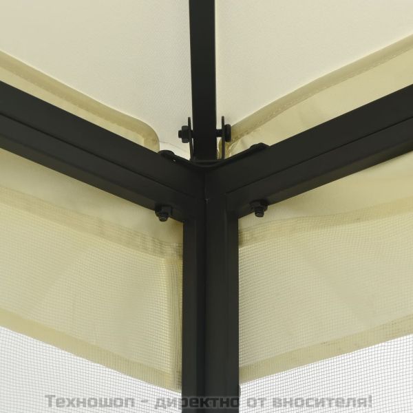 Градинска шатра с мрежи, 300x400x265 см, кремава