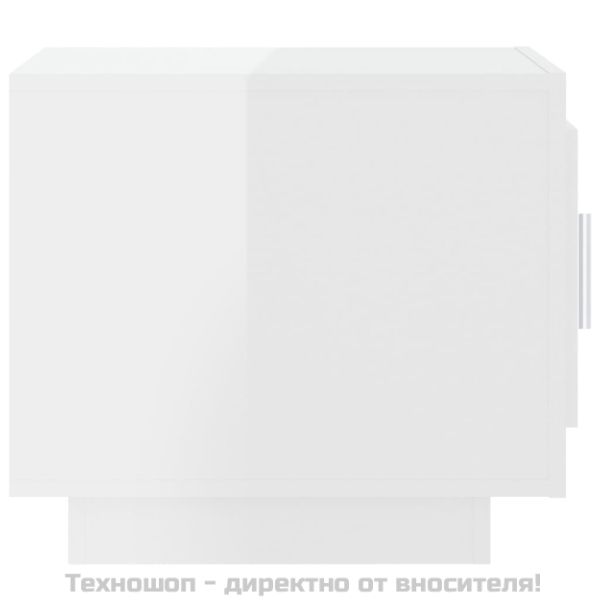 Кафе маса, бял гланц, 51x50x45 см, инженерно дърво