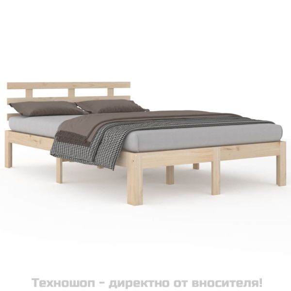 Рамка за легло без матрак, масивна дървесина, 160x200 см