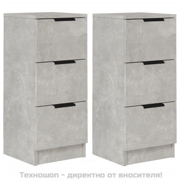 Сайдборди, 2 бр, бетонно сиви, 30x30x70 см, инженерно дърво