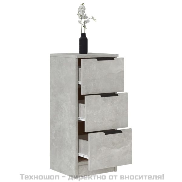 Сайдборди, 2 бр, бетонно сиви, 30x30x70 см, инженерно дърво