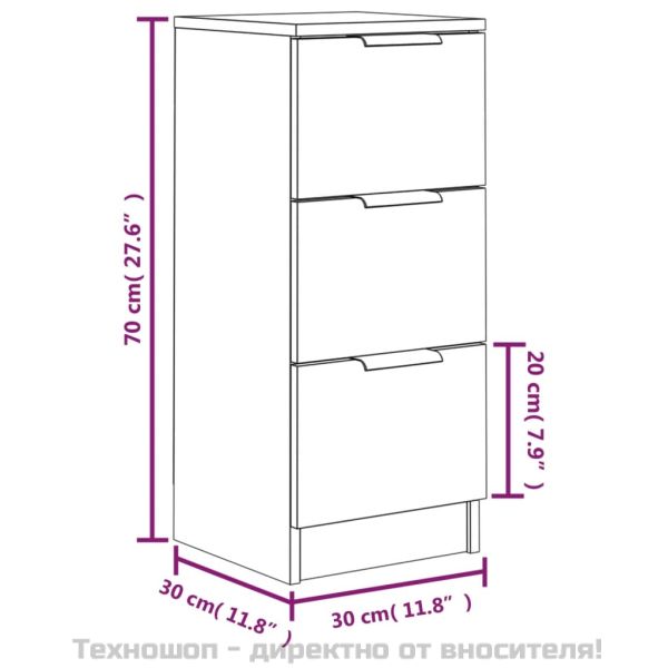 Сайдборди, 2 бр, бетонно сиви, 30x30x70 см, инженерно дърво