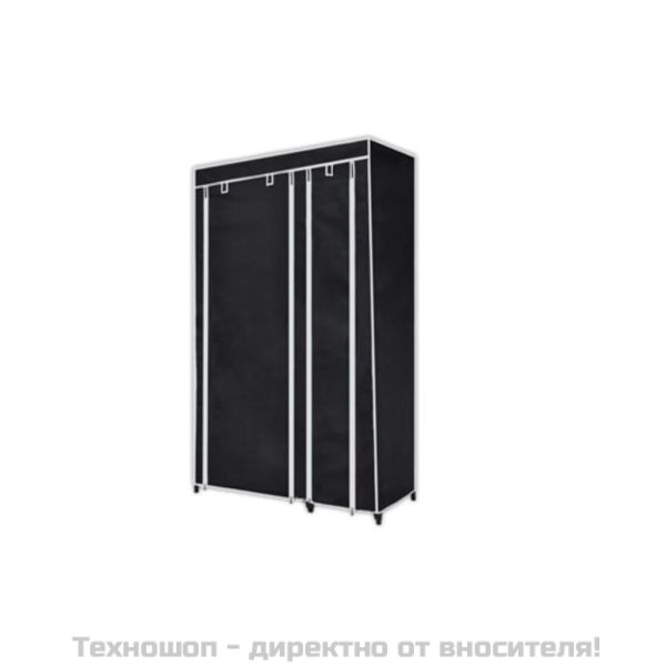 Сгъваем гардероб, черен, 110 x 45 x 175 см