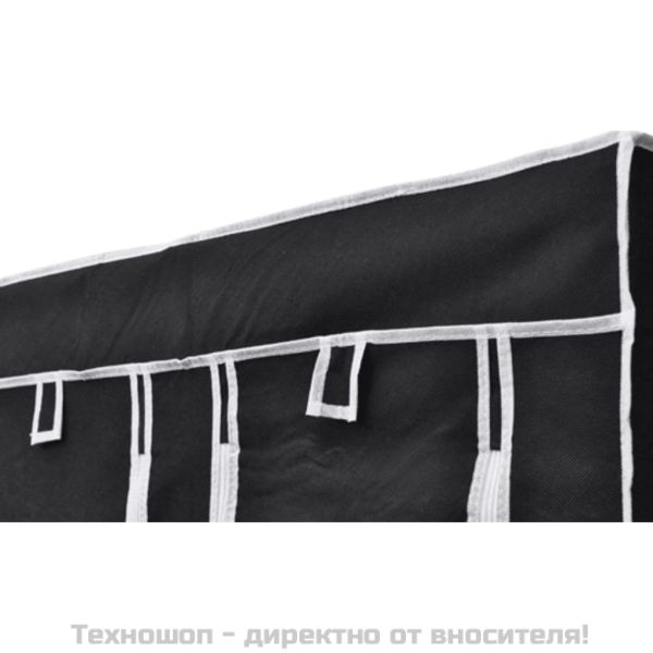 Сгъваем гардероб, черен, 110 x 45 x 175 см