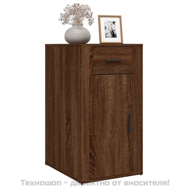 Шкаф за бюро, кафяв дъб, 40x49x75 см, инженерно дърво