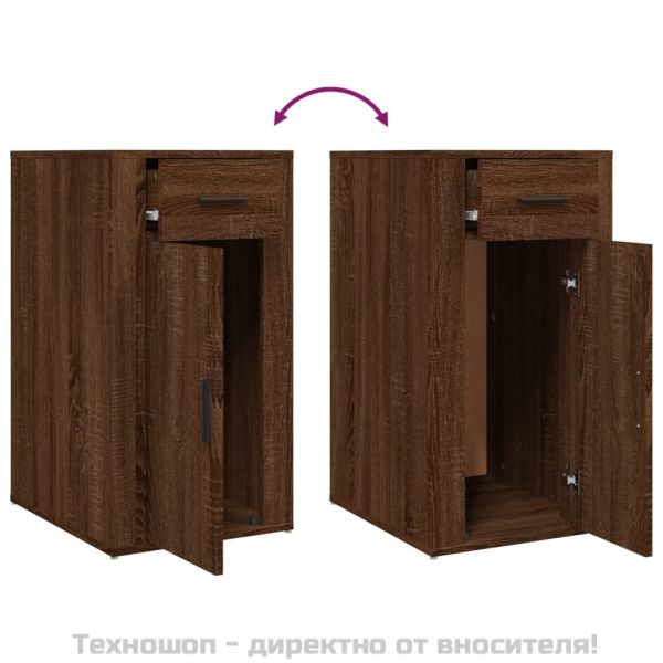 Шкаф за бюро, кафяв дъб, 40x49x75 см, инженерно дърво