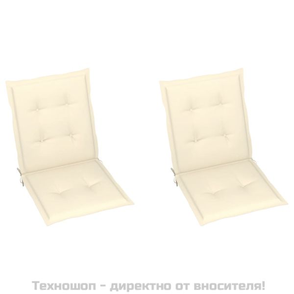 Възглавници за столове 2 бр кремави 100x50x3 см Оксфорд плат