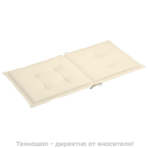 Възглавници за столове 2 бр кремави 100x50x3 см Оксфорд плат