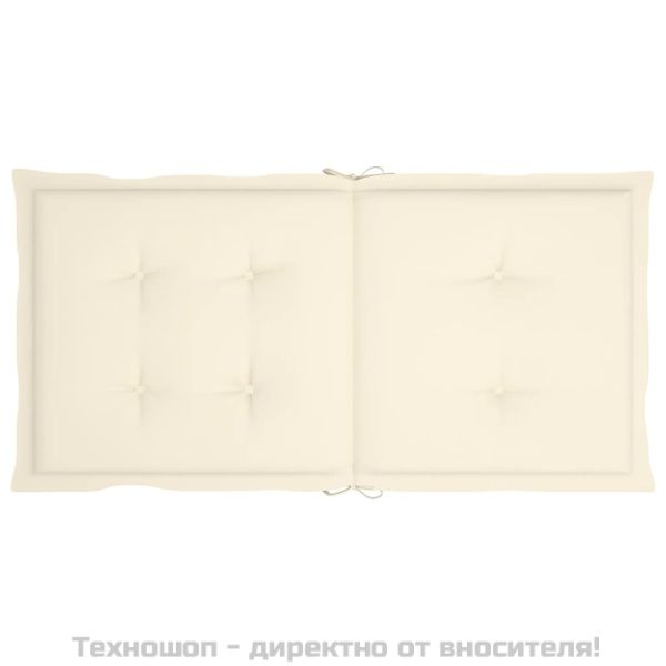 Възглавници за столове 2 бр кремави 100x50x3 см Оксфорд плат