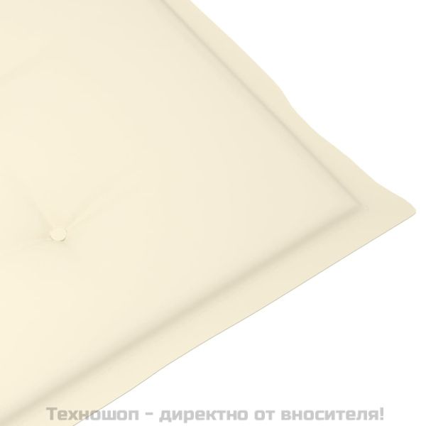 Възглавници за столове 2 бр кремави 100x50x3 см Оксфорд плат