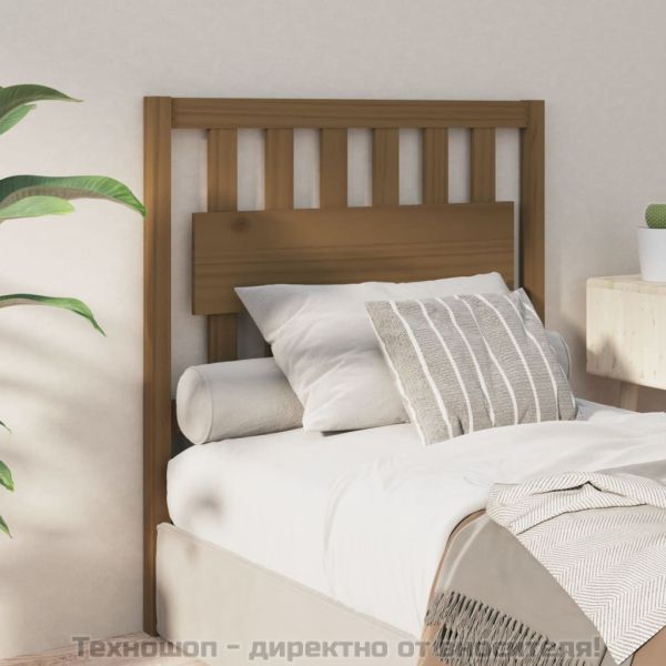 Горна табла за легло, меденокафява, 95,5x4x100 см, бор масив